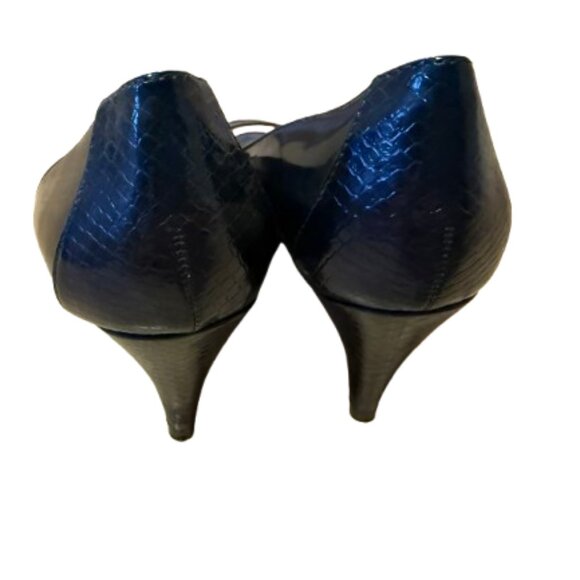 Bandolino Navy Patent Peep Toe Heels - 8 - Picture 4 of 4